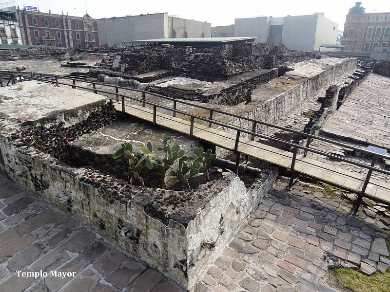 Templo Mayor v centrum hlavního města Mexico