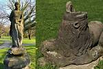 Lev i bohyně Eris, v Paskově opraví sochy v parku.