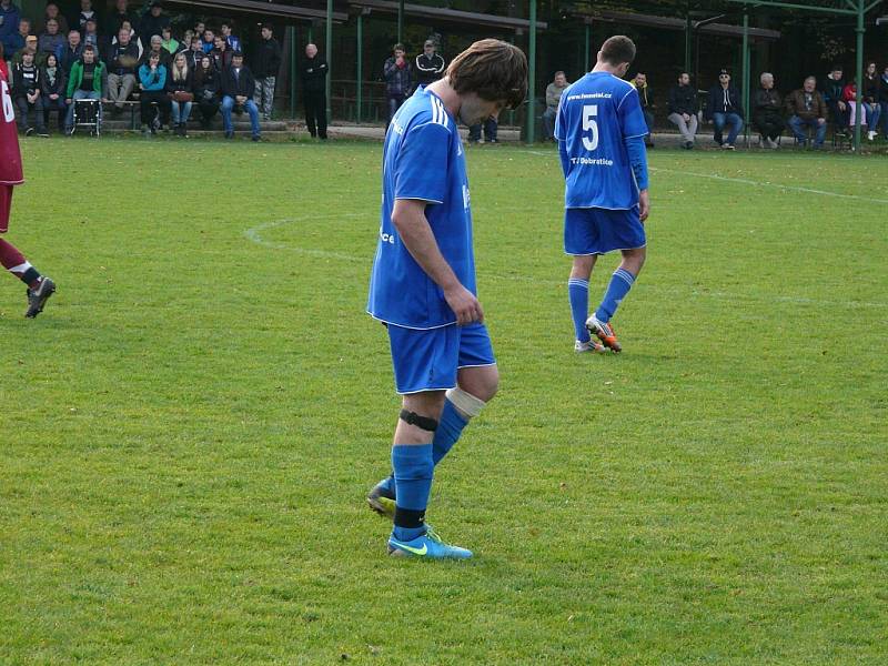 Fotbalisté Dobratic přišli o sérii domácí neporazitelnosti, když s Bystřicí prohráli 0:1.