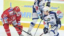 Utkání 40. kola hokejové extraligy: HC Oceláři Třinec vs. HC Kometa Brno.