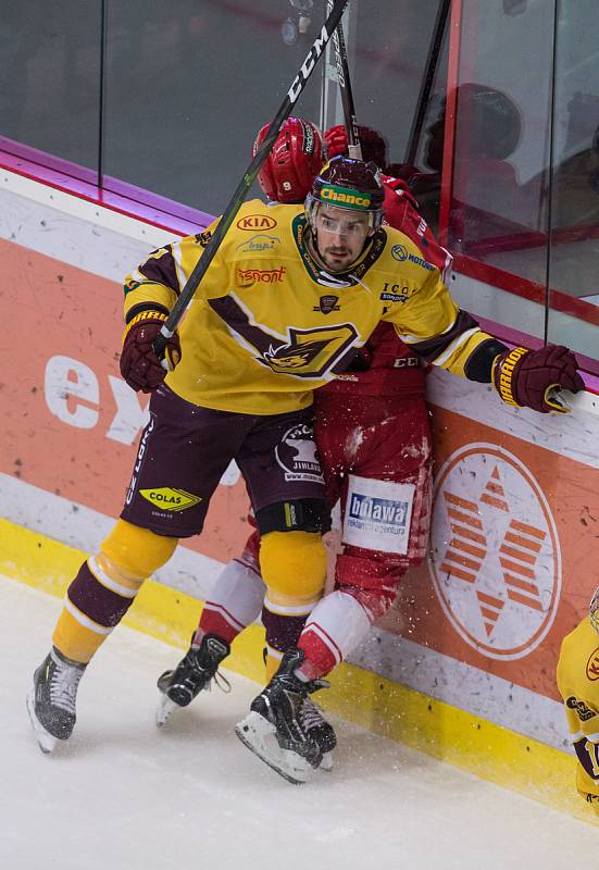 Utkání 54. kola Chance ligy mezi HC Dukla Jihlava a HC Frýdek-Místek.