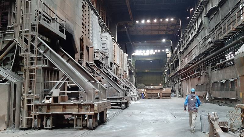 Třinecké železárny. Snímky z provozu v ocelárně. Listopad 2022.