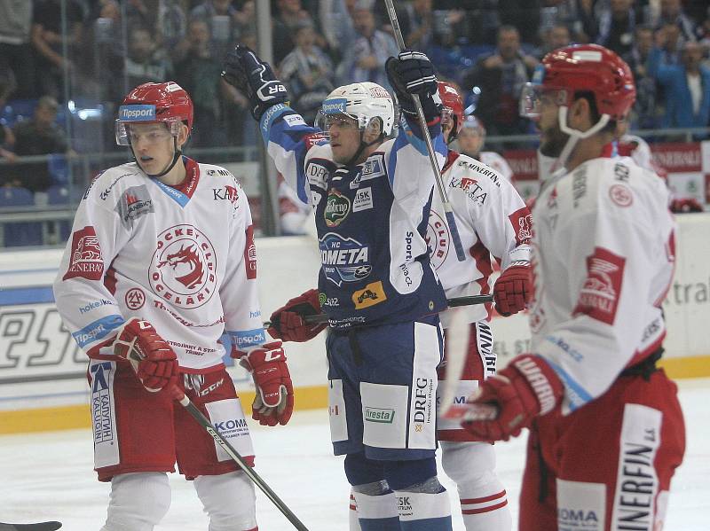 Utkání 1. kola hokejové extraligy: HC Kometa Brno - HC Oceláři Třinec (8. září 2017)