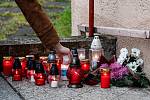 Pietní místo k uctění památky oběti násilného trestného činu v Bašce na Frýdecko-Místecku, 2. prosince 2022, Baška
