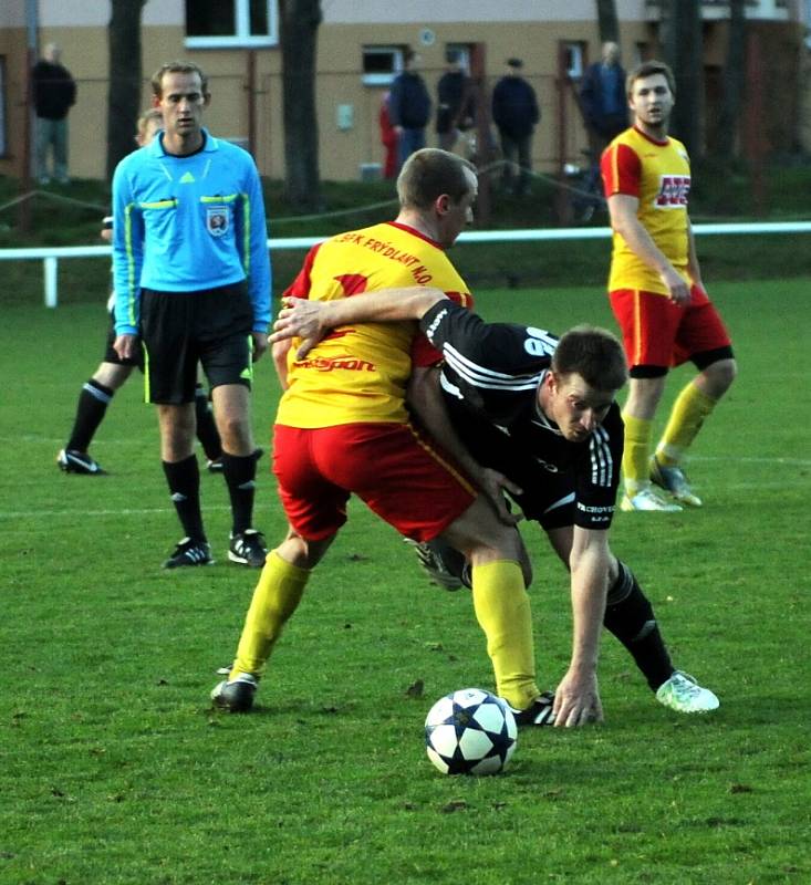 Fotbalisté Frýdlantu nad Ostravicí nejdříve dvoubrankové vedení s Hájem ztratili, po změně stran si jej zase vzali zpět.  