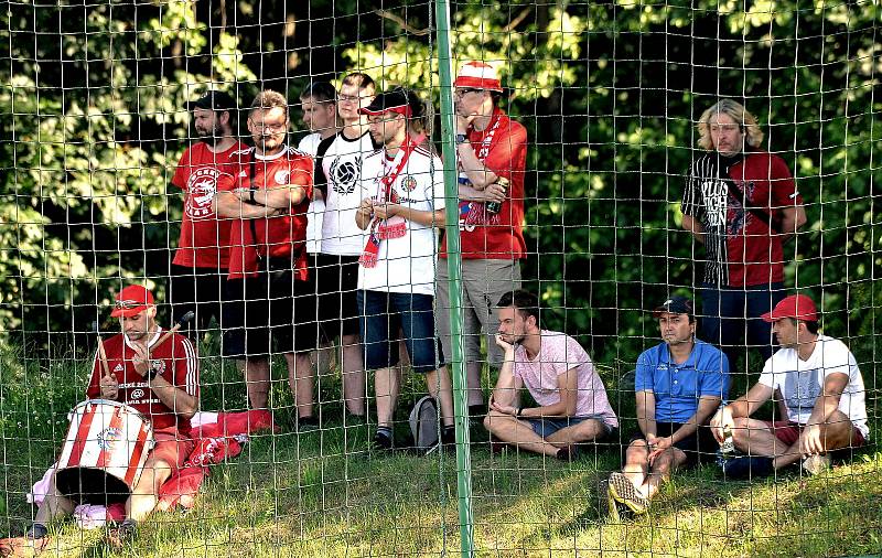 Třinečtí fotbalisté (v červeném) porazili doma Sokolov 2:1.