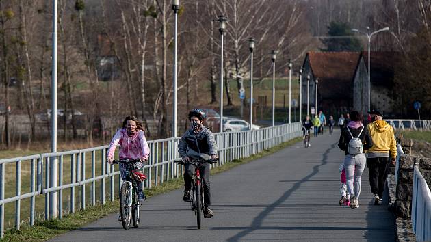 Přehrada Olešná, 27. března 2020 ve Frýdku-Místku.