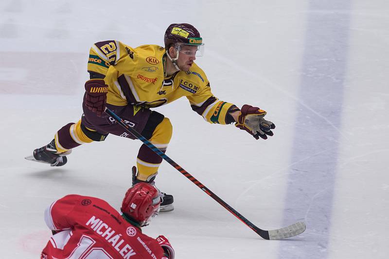 Utkání 54. kola Chance ligy mezi HC Dukla Jihlava a HC Frýdek-Místek.