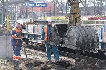 Práce na železničním koridoru pokračují už i ve směru na Český Těšín, snímek je z Třince-Konské.
