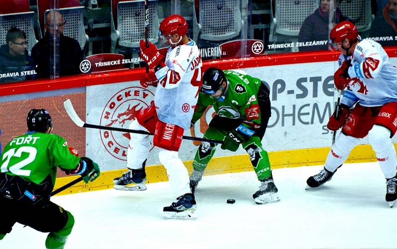Zápas 26. kola hokejové extraligy Oceláři Třinec - Mladá Boleslav, který se hrál 4. prosince 2022 ve Werk Areně.