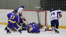 Turnaj v ledním hokeji Škoda Hockey Cup. Utkání Moravskoslezského kraje (bílé dresy) s Olomouckým krajem. 