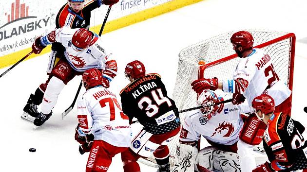 Zápas 47. kola hokejové extraligy Oceláři Třinec - Mountfield Hradec Králové, který se hrál 17. února 2023 ve Werk Areně