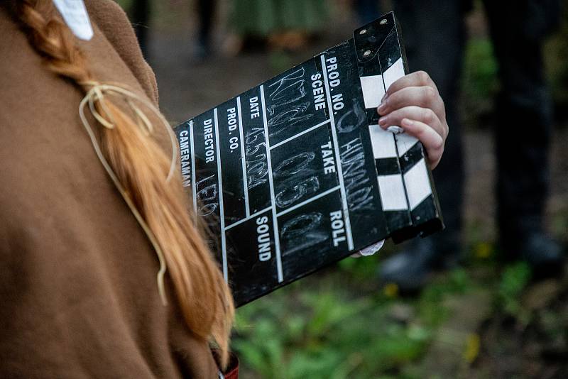 Hrad Hukvaldy a jeho okolí využili filmaři, kteří zde natáčeli historický film, 15. května 2021 Hukvaldy.