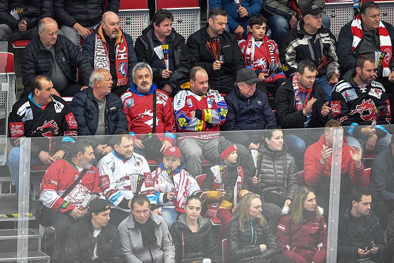 Semifinále play off hokejové extraligy - 2. zápas: HC Oceláři Třinec - BK Mladá Boleslav, 4. dubna 2022 v Třinci. Fanoušci.