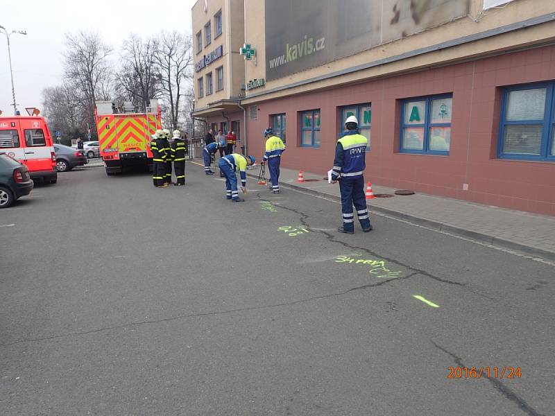 Snímek ze zásahu hasičů kvůli úniku plynu ve Frýdku-Místku.