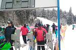 Lyžování ve ski areálu Bílá, vánoční svátky 2018.