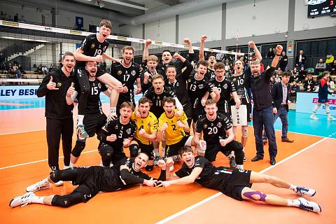 Volejbalisté Black Volley Beskydy na Final Four Českého poháru v Táboře porazili v semifinále Lvy Praha 3:1 (25. 2. 2024).