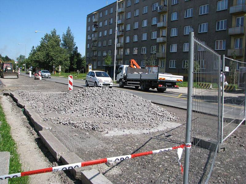 Oprava ulice Lidická v Třinci.