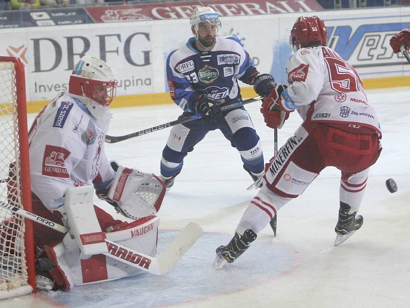 Utkání 1. kola hokejové extraligy: HC Kometa Brno - HC Oceláři Třinec (8. září 2017)