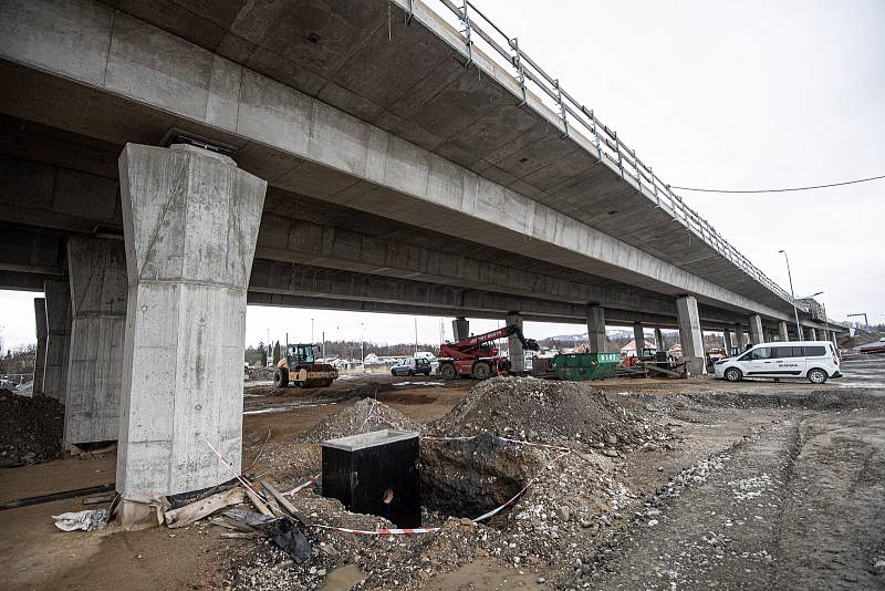 Ve Frýdku-Místku pokračovala 1. prosince 2021 výstavba obchvatu (I. etapa)