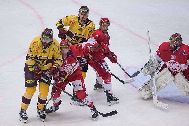 Utkání 54. kola Chance ligy mezi HC Dukla Jihlava a HC Frýdek-Místek.