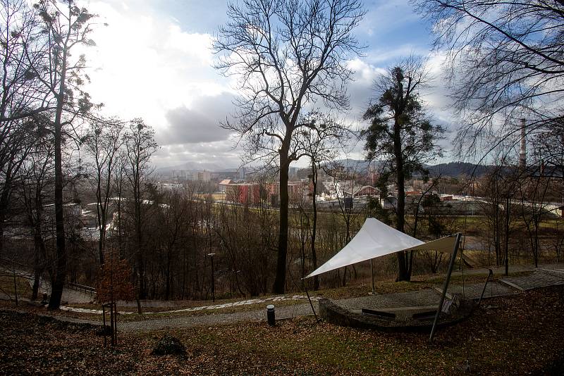 Zámecký park a jeho přilehlé okolí, 18. ledna 2022 ve Frýdku-Místku.