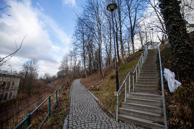 Zámecký park a jeho přilehlé okolí, 18. ledna 2022 ve Frýdku-Místku.