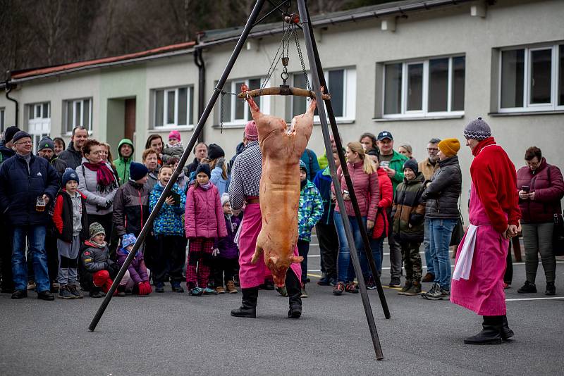 Zabijačka v Beskydském pivovárku, 7. března 2020 v Ostravici.