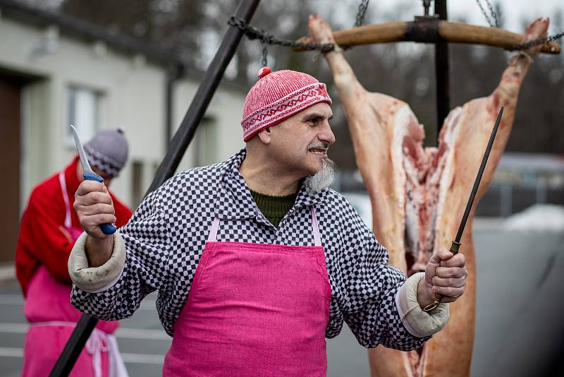 Zabijačka v Beskydském pivovárku, 7. března 2020 v Ostravici.