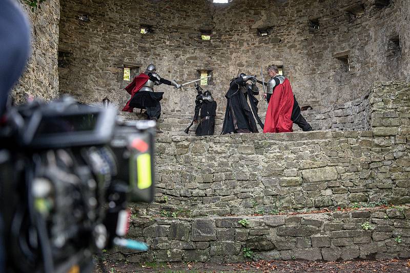 Natáčení pohádky Princezna zakletá v čase 2 na hradu Hukvaldy, 8. sprna 2022, Hukvaldy.