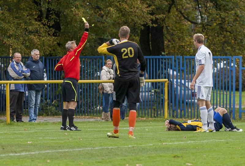 Utkání Slezský FC Opava B – Real Lískovec. 