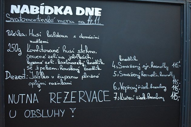 Restaurace Jídelna ve Vrbně pod Pradědem nabízí sobotní menu.