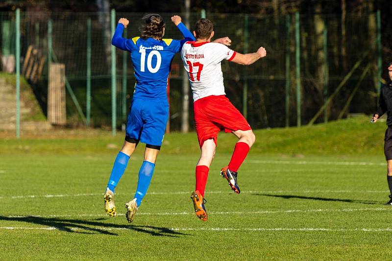 Zápas 16. kola krajského přeboru Slavia Orlová - Český Těšín 1:2.