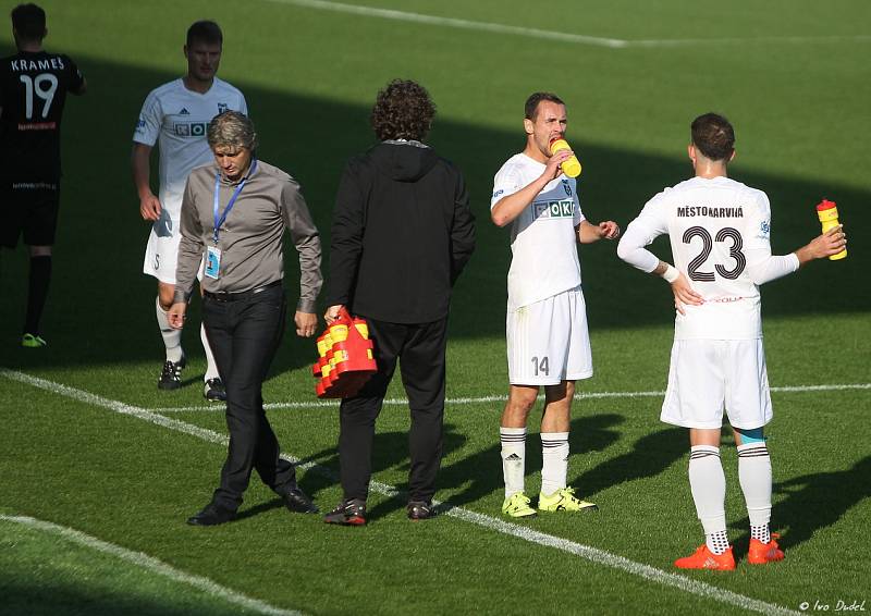 Z ligového utkání Karviná - Příbram 2:0.