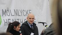 Slavnostní zahájení stavby Mölnlycke Health Care v Havířově-Dolní Suché. Prezident společnosti Eric De Kesel. 