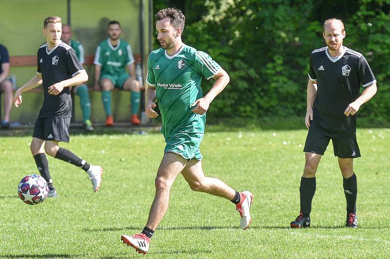 Fotbalový zápas FK Slovan Záblatí - profesionální hokejisté, 6. června 2020 v Bohumíně.