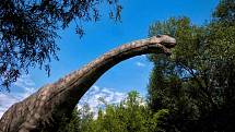 Dinopark v Doubravě nabízí procházku mezi modely pravěkých dinosaurů v životních velikostech.