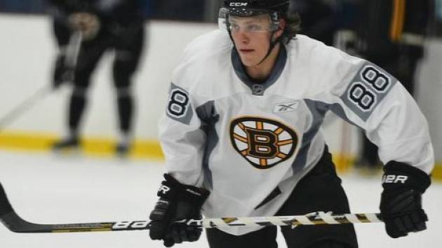 David Pastrňák, hráč Boston Bruins.
