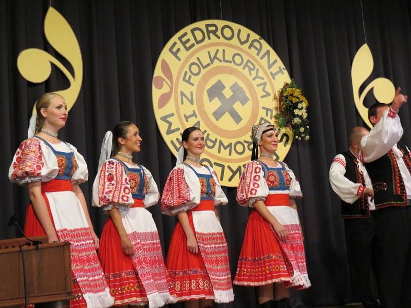 Více než čtyřhodinový maratón plný tance, zpěvu, hudby a také veselých scének. Tak vypadala velkolepá večerní mezinárodní folklorní slavnost ve zcela zaplněném sále Dělnického domu v Horní Suché.