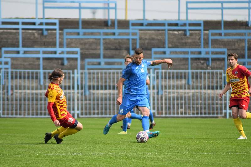 Zápas 20. kola fotbalové divize F MFK Havířov - Frýdlant 0:3, který se hrál 1. května 2022 v Prostřední Suché.
