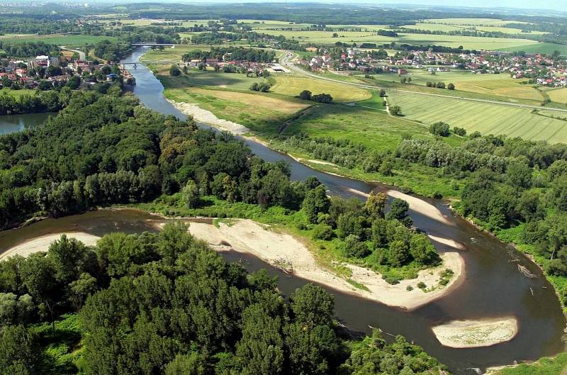 Bohumín. Starý Bohumín. Meandry Odry. Foto: archiv MÚ Bohumín