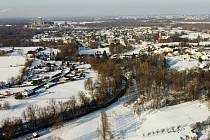 Letecké záběry zimní Stonavy.