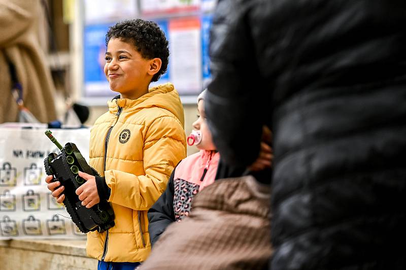 Příjezd prvního humanitárního vlaku do Bohumína, sobota 26. února 2022.