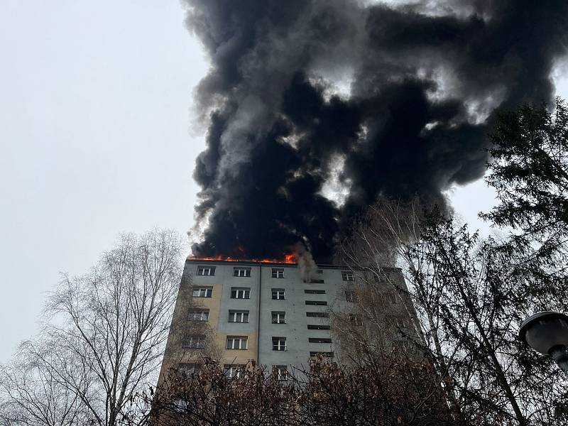 Požár v Českém Těšíně, středa 30. listopadu 2022.