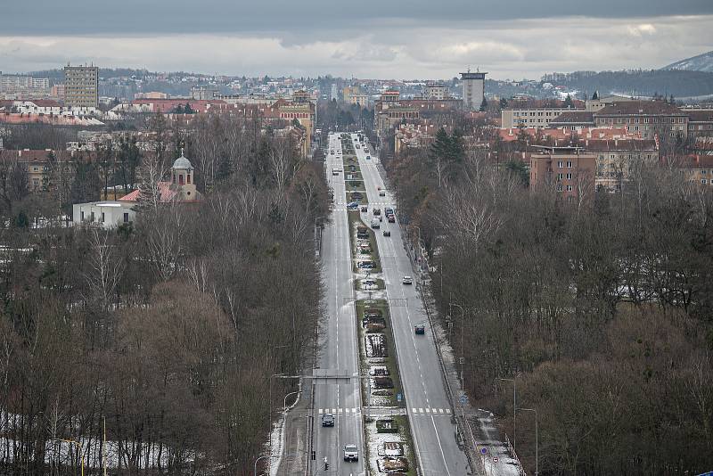 Pohled na město Havířov, 3. února 2021.