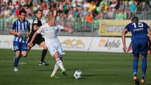 Karviná (v bílém) vs. Mladá Boleslav 1:1.