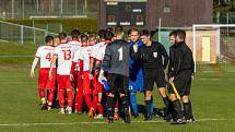 Zápas 16. kola krajského přeboru Slavia Orlová - Český Těšín 1:2.