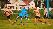 Zápas 22. kola fotbalové I.B třídy, skupiny C, Lokomotiva Petrovice B - Horní Suchá 0:6, které se hrálo 15. května na hřišti v Závadě. Foto: FK Horní Suchá/Ondřej Kruťa