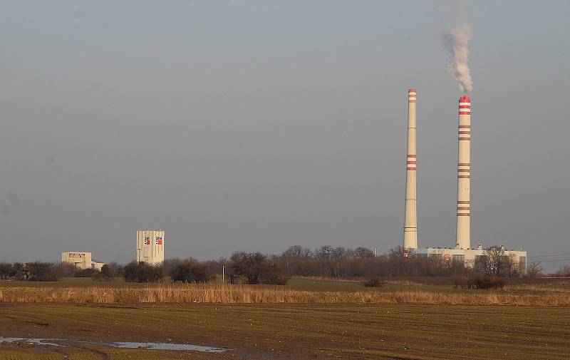 Dolní Lutyně. Pohled na Elektrárnu Dětmarovice