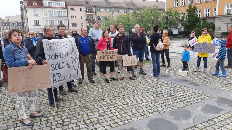 Mítink Andreje Babiše v Českém Těšíně.